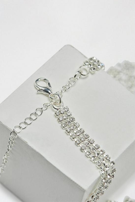 Dorothy Perkins Layered Diamante Silver Necklace 3
