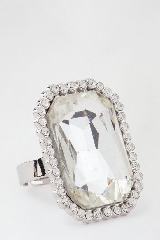 Dorothy Perkins Octagon Stone Diamante Ring 2