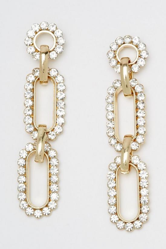 Dorothy Perkins Diamante Chain Link Drop Earrings 1