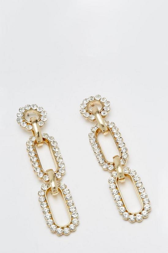 Dorothy Perkins Diamante Chain Link Drop Earrings 2