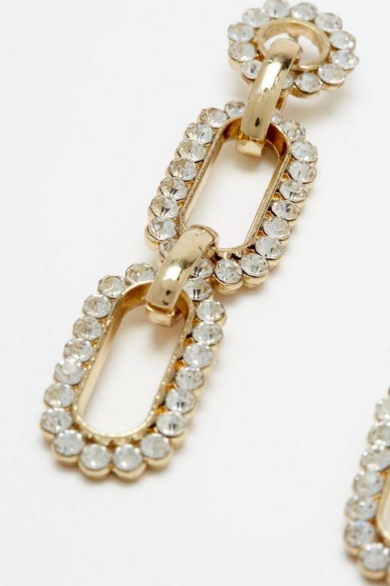 Dorothy Perkins Diamante Chain Link Drop Earrings 3