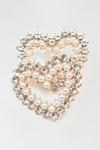 Dorothy Perkins Gold Diamante And Pearl Heart Stud Earrings thumbnail 2