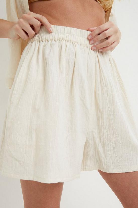 Dorothy Perkins Petite Elastic Waist Linen Shorts 4