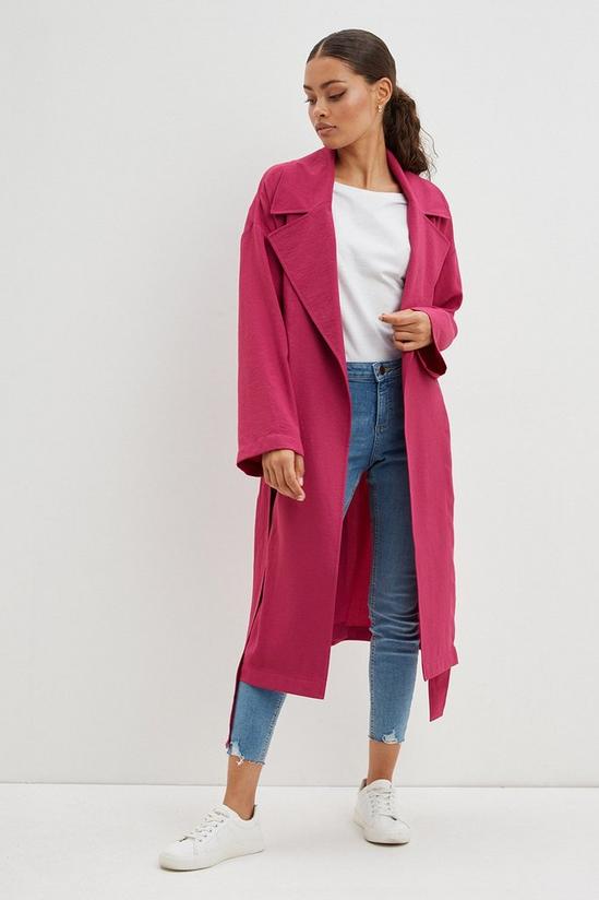 Dorothy Perkins Petite Belted Twill Duster Coat 2