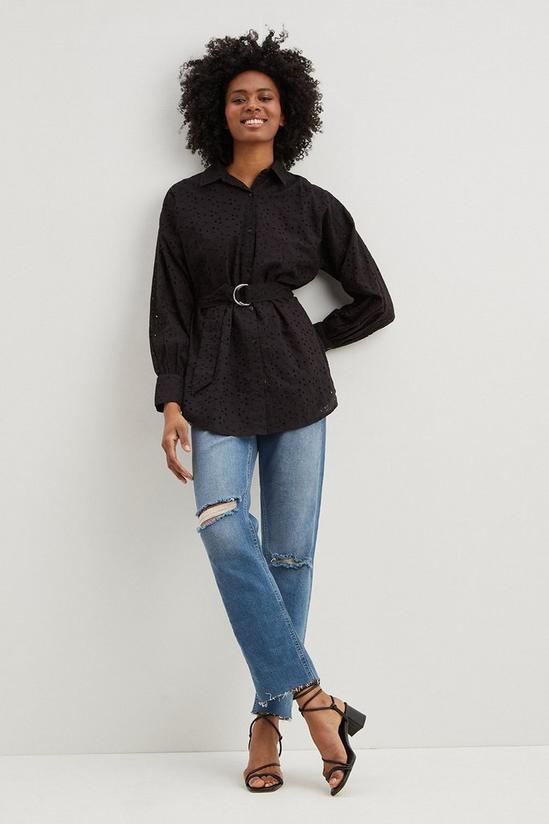 Dorothy Perkins Tall Broderie Belted Shirt 2