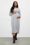 Dorothy Perkins Maternity Twist Front Long Sleeve Midi Dress thumbnail 1