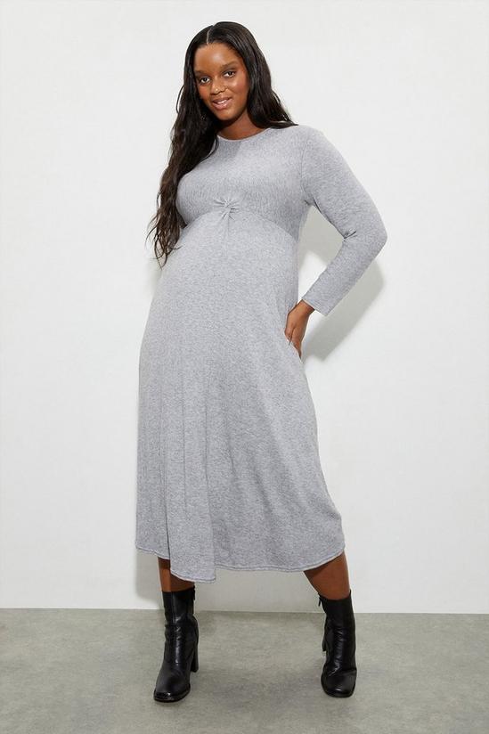 Dorothy Perkins Maternity Twist Front Long Sleeve Midi Dress 2