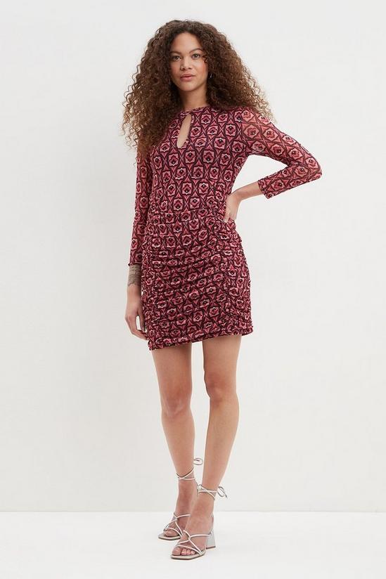 Dorothy Perkins Petite Printed Ruched Bodycon Dress 2