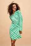 Dorothy Perkins Green Stripe Geo Wrap Mini Dress thumbnail 1