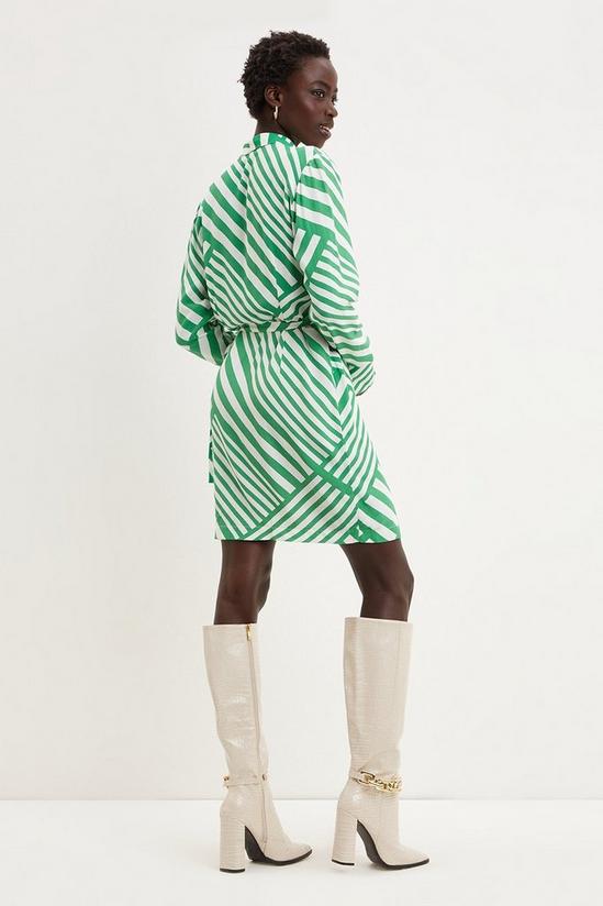 Dorothy Perkins Green Stripe Geo Wrap Mini Dress 3