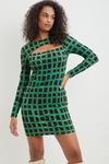 Dorothy Perkins Green Geo Textured Mini Dress thumbnail 1