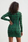 Dorothy Perkins Green Geo Textured Mini Dress thumbnail 3