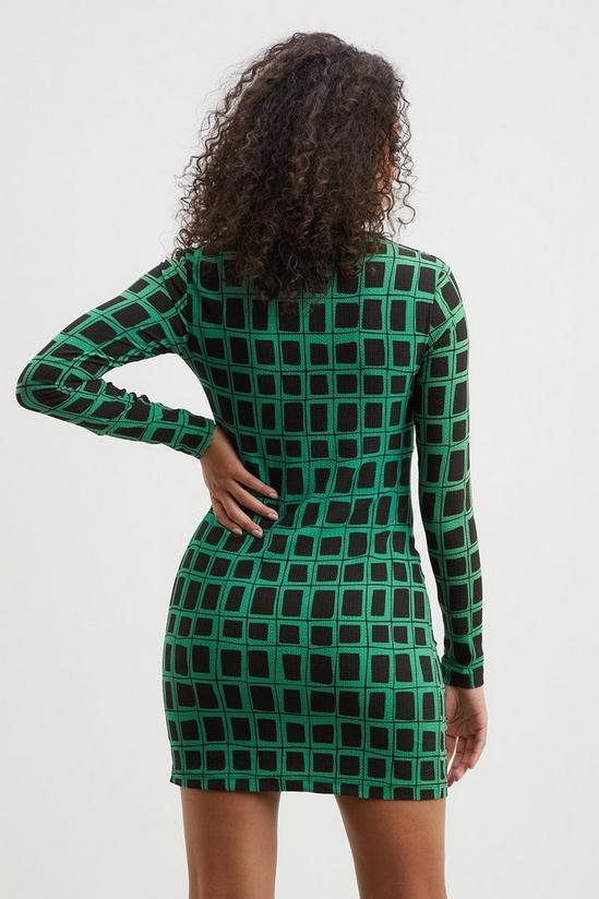 Dorothy Perkins Green Geo Textured Mini Dress 3