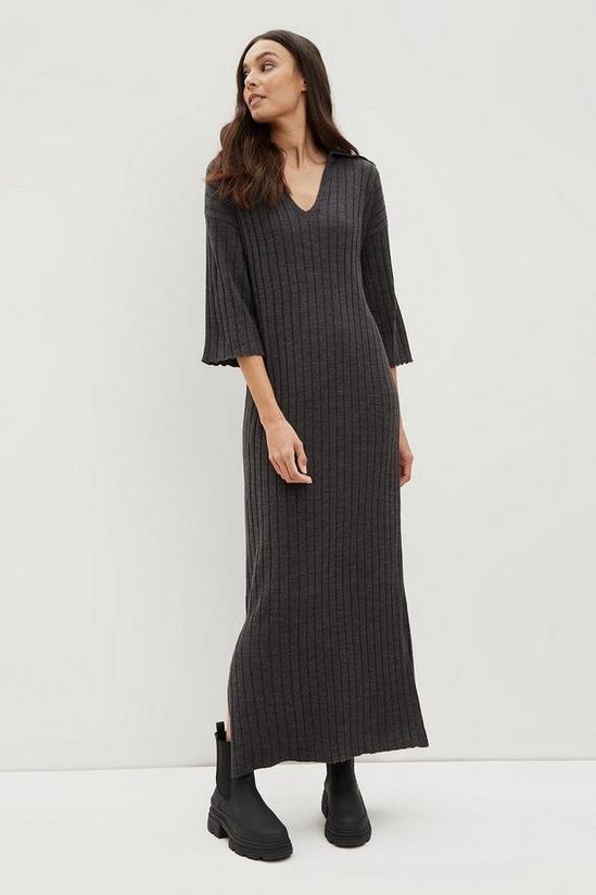 Dorothy Perkins Tall Oversized Collar Knitted Midi Dress 1