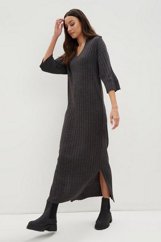 Dorothy Perkins Tall Oversized Collar Knitted Midi Dress 2