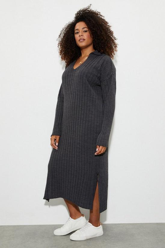 Dorothy Perkins Curve Collar Knitted Midi Dress 1