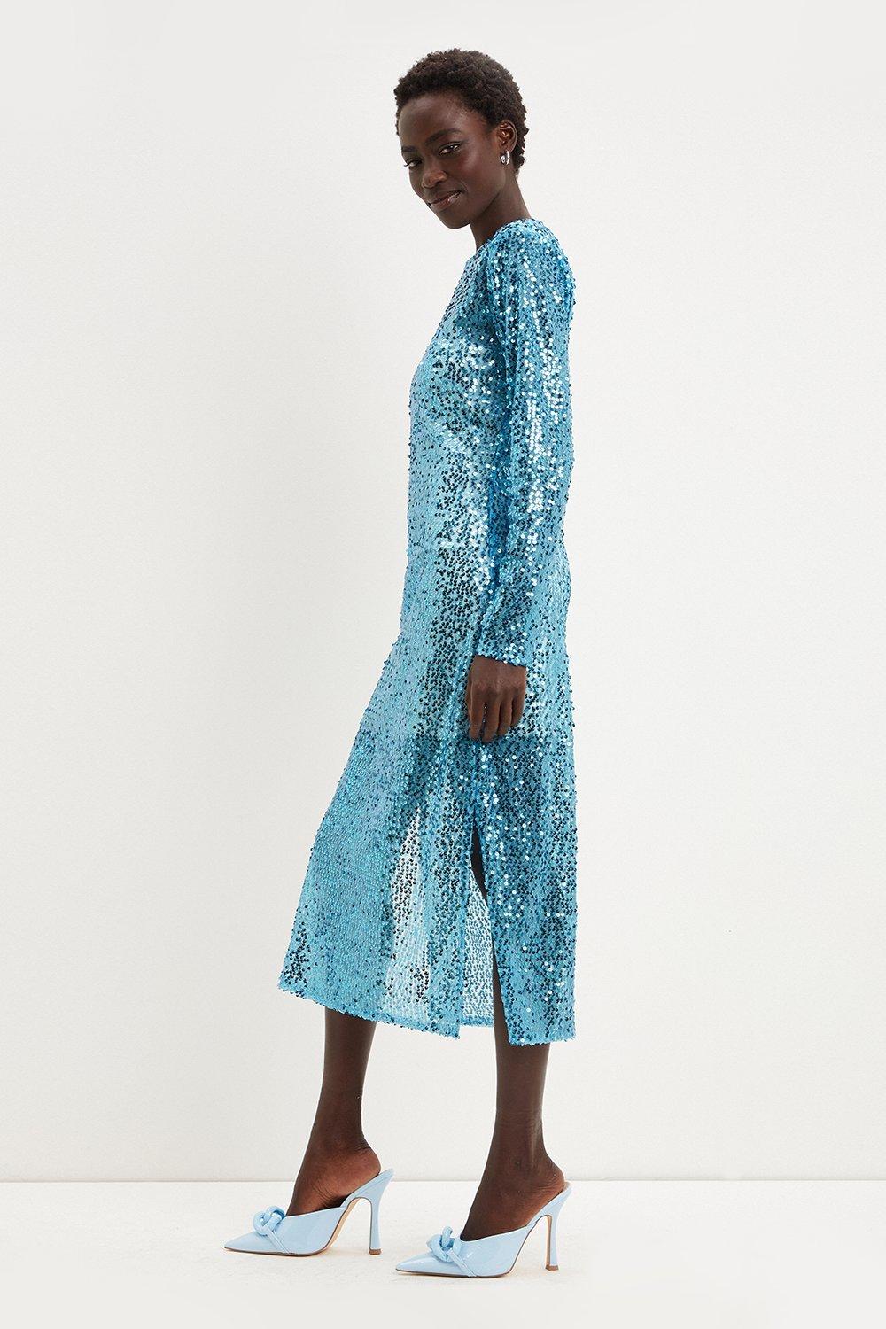 Dorothy perkins 2025 blue sequin dress