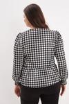 Dorothy Perkins Curve Dogtooth Print Shirred Cuff Wrap Top thumbnail 3