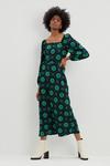 Dorothy Perkins Tall Floral Geo Print Square Neck Midi Dress thumbnail 1