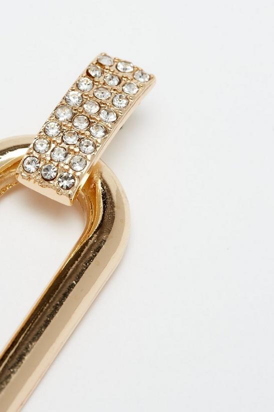 Dorothy Perkins Gold Oval Diamante Earrings 3