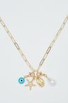 Dorothy Perkins Gold Multi Charm Necklace thumbnail 3