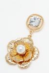 Dorothy Perkins Gold Diamante Floral Drop Earrings thumbnail 3