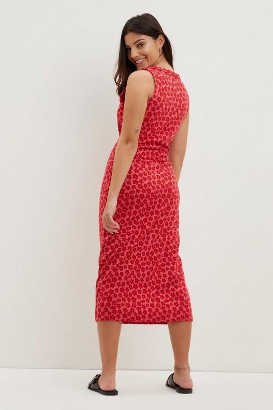 Dorothy Perkins Petite Red Floral Jacquard Midi Dress 3