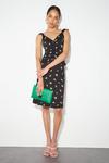 Dorothy Perkins Tall Black Floral Ruched Front Mini Dress thumbnail 1