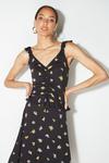 Dorothy Perkins Tall Black Floral Ruched Front Mini Dress thumbnail 2