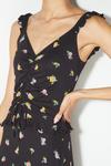 Dorothy Perkins Tall Black Floral Ruched Front Mini Dress thumbnail 4