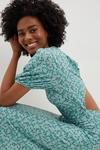 Dorothy Perkins Tall Green Printed Puff Sleeve Midi Dress thumbnail 4