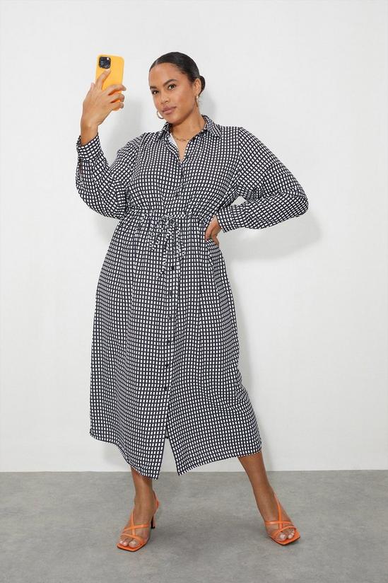 Dorothy Perkins Curve Mini Check Woven Shirt Midi Dress 1