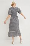 Dorothy Perkins Petite Check Shirred Midi Dress thumbnail 3
