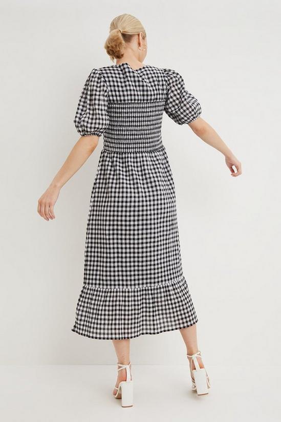 Dorothy Perkins Petite Check Shirred Midi Dress 3