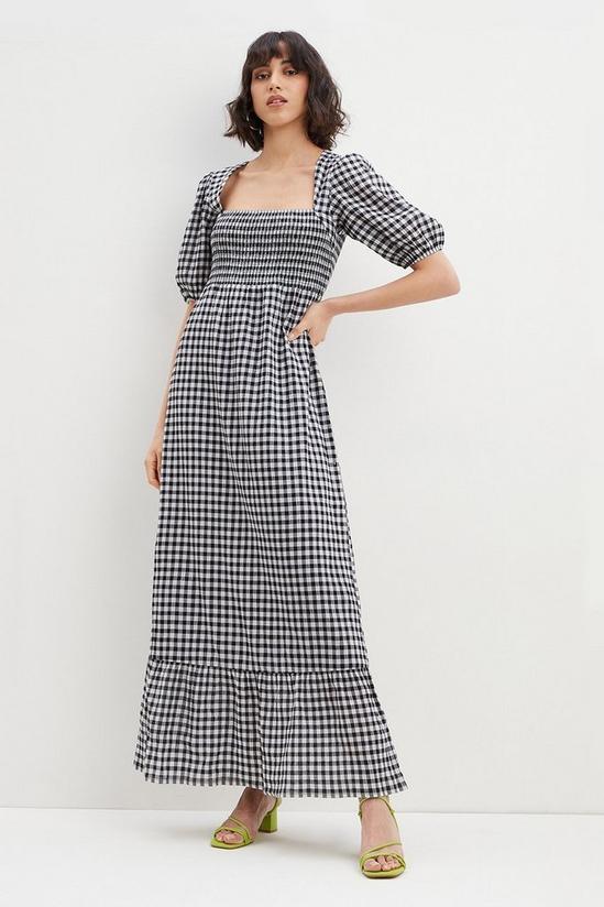 Dorothy Perkins Tall Check Shirred Midi Dress 2