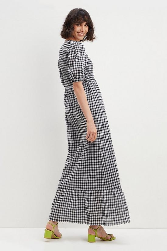 Dorothy Perkins Tall Check Shirred Midi Dress 3