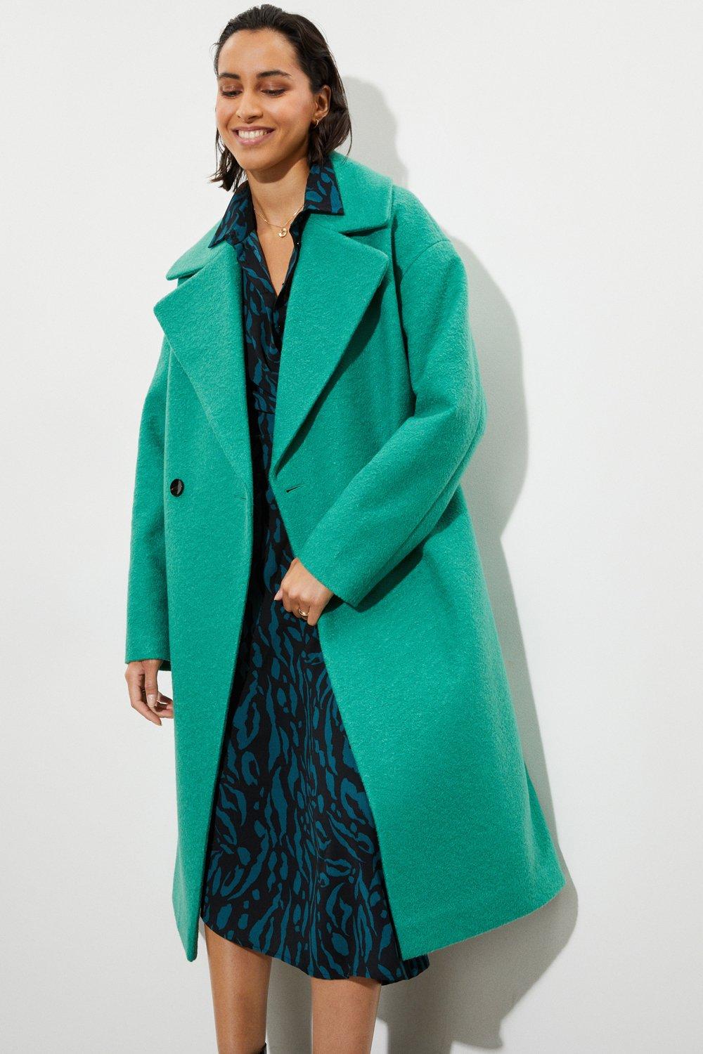 Long boucle coat sale