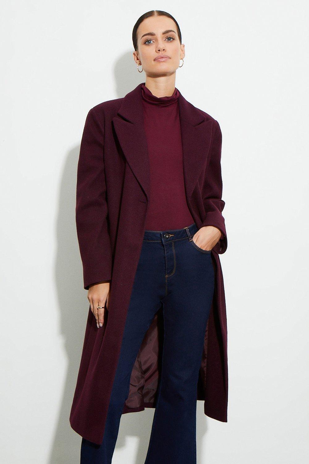 Dorothy perkins burgundy on sale coat