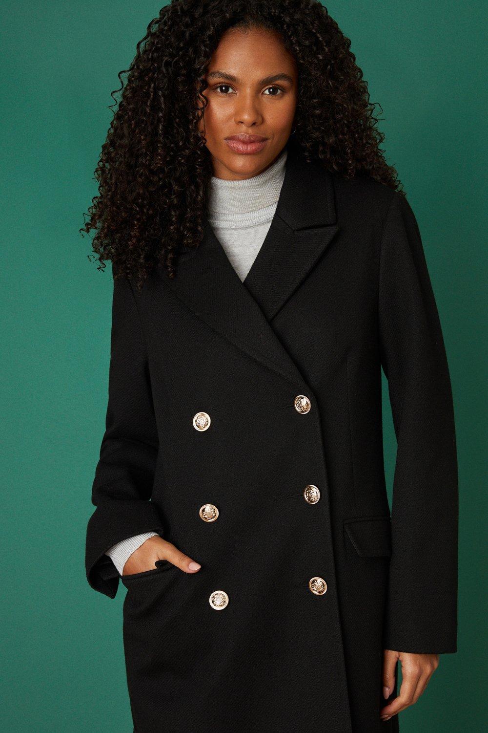 Long black military clearance coat