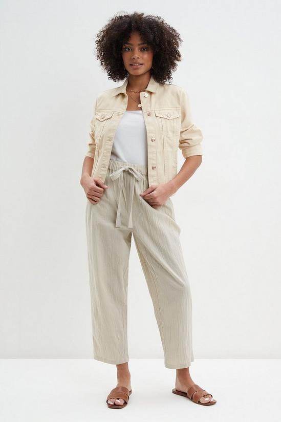 Dorothy Perkins Relaxed Linen-Blend Trousers with Tie Waist 1