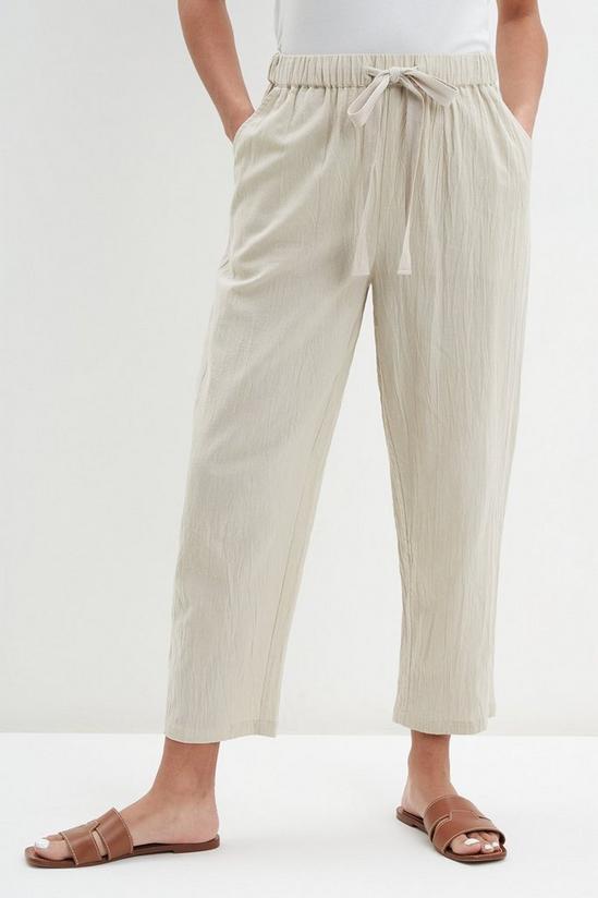 Dorothy Perkins Relaxed Linen-Blend Trousers with Tie Waist 2