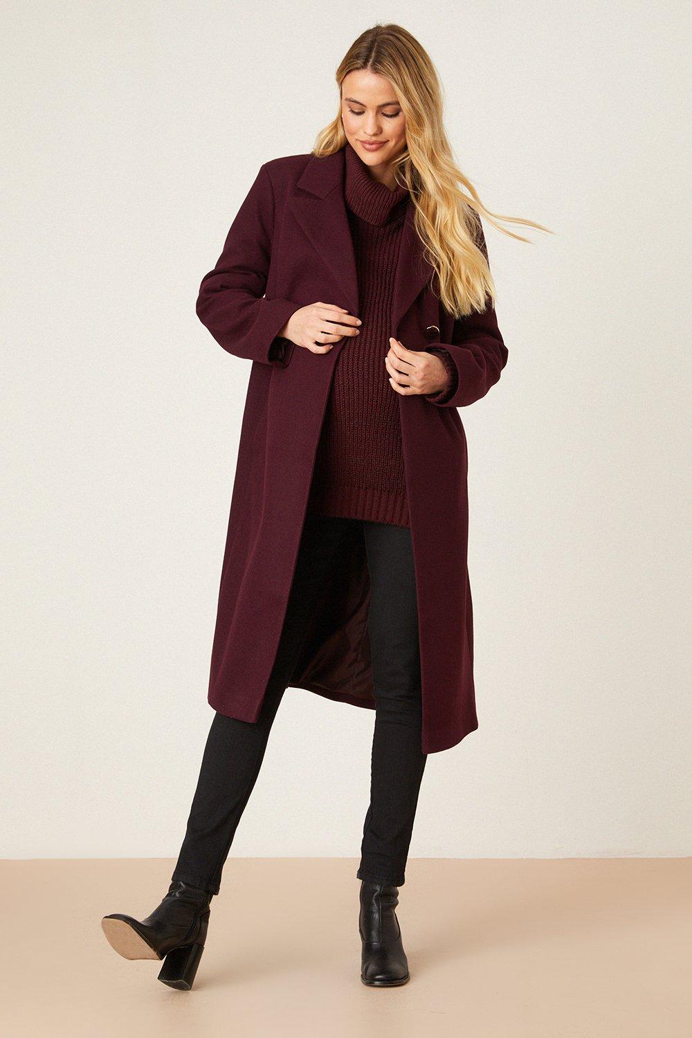 Dorothy perkins burgundy on sale coat