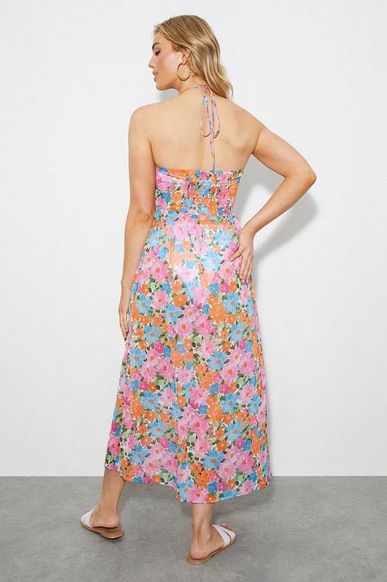 Dorothy Perkins Floral Strappy Cut Out Midi Beach Dress 3