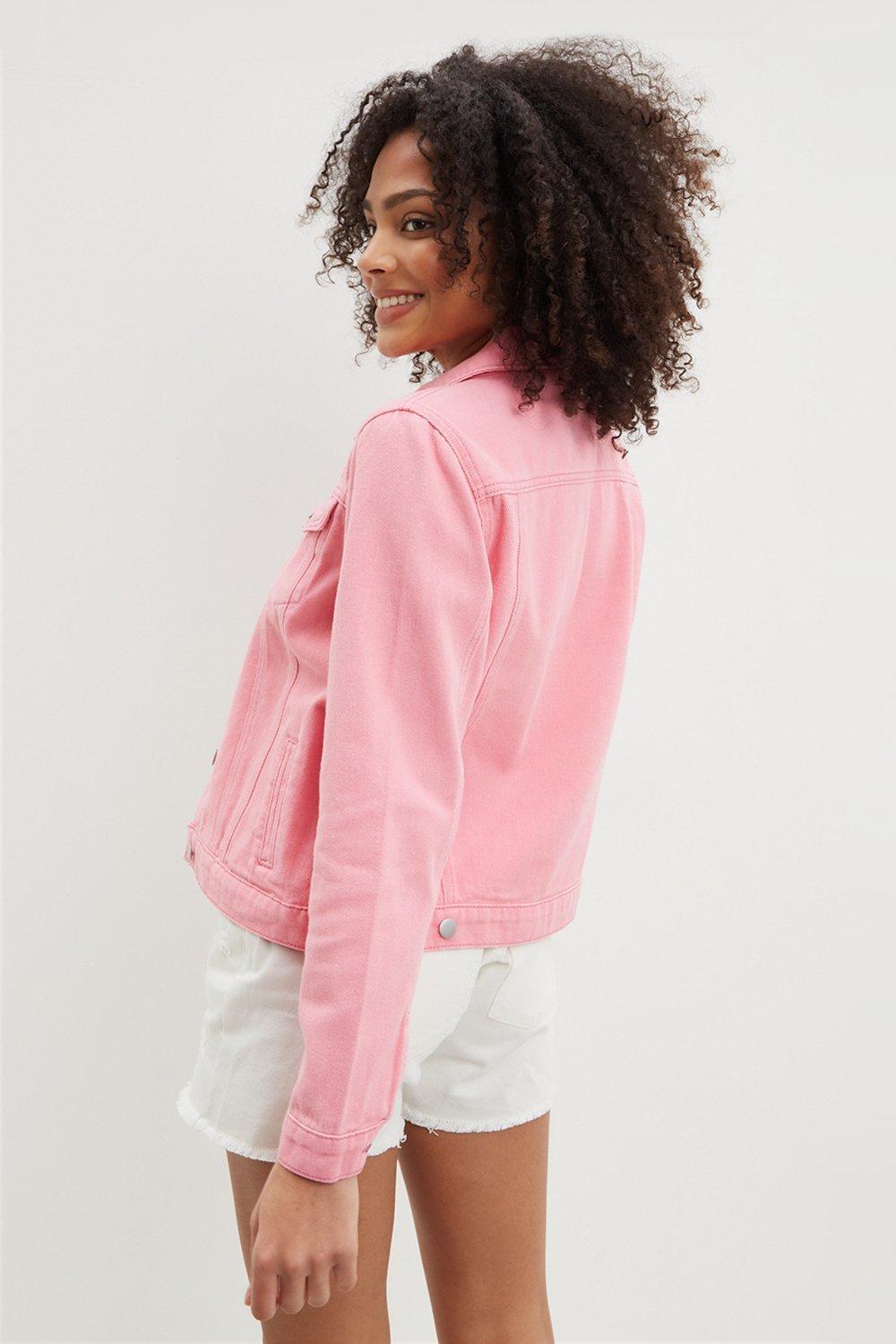 Dorothy perkins pink hot sale denim jacket