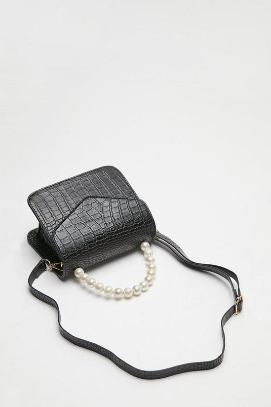 Dorothy Perkins Pearl Handle Mini Croc Handbag 3