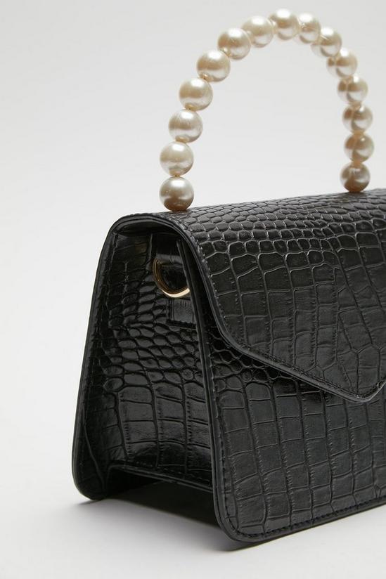 Dorothy Perkins Pearl Handle Mini Croc Handbag 4