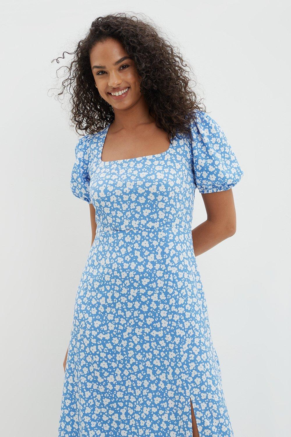 Dorothy perkins blue floral dress sale