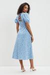 Dorothy Perkins Blue Floral Textured Tie Back Midi Dress thumbnail 3