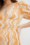 Dorothy Perkins Orange Wave Crinkle Ruched Midi Dress thumbnail 5