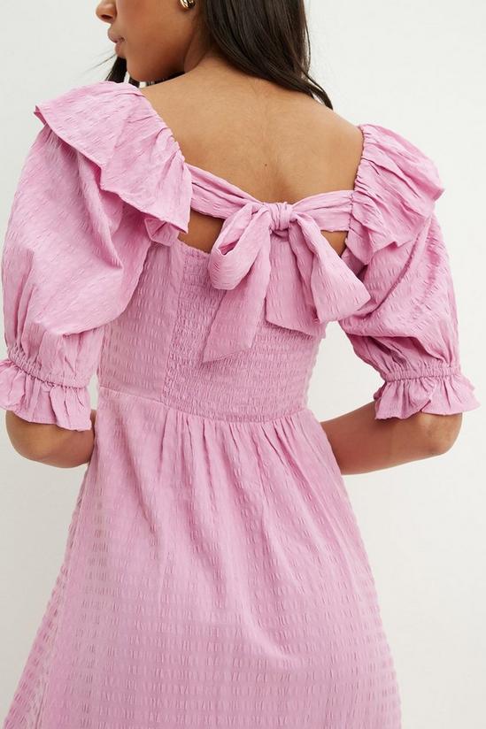 Dorothy Perkins Pink Textured Bow Back Midaxi Dress 4